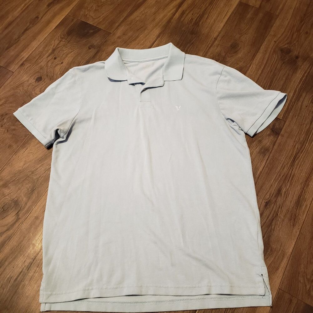 American Eagle Polo Style Lt Blue Men's Pullover Shirt Sz M